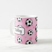 Gepersonaliseerde Pink Soccer Mok (Voorkant links)