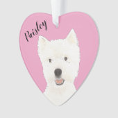 Gepersonaliseerde Pink Westie West Highland Terrie Ornament (voorkant)