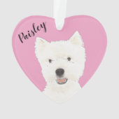 Gepersonaliseerde Pink Westie West Highland Terrie Ornament (achterkant)