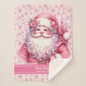 Gepersonaliseerde Pinkmas Santa Blanket voor Littl Sherpa Deken (Voorkant)