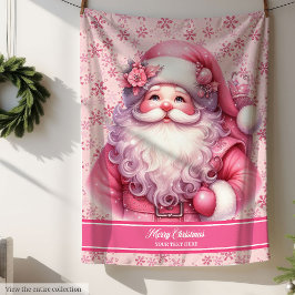 Gepersonaliseerde Pinkmas Santa Blanket voor Littl Sherpa Deken