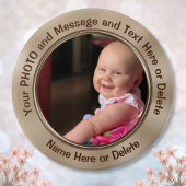 Gepersonaliseerde pinnen met uw foto of Logo en te Ronde Button 7,6 Cm