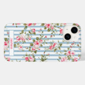 Gepersonaliseerde Pinstripe Preppy floral telefoon Case-Mate iPhone Case (Achterkant (horizontaal))