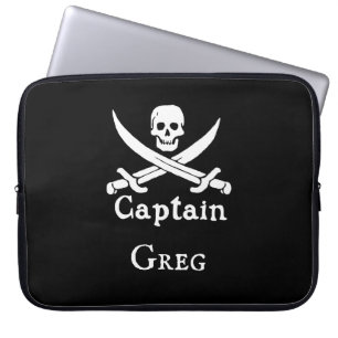 Gepersonaliseerde Piraat Kapitein Laptop Sleeve