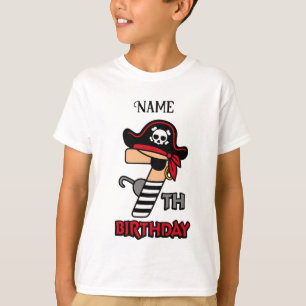Gepersonaliseerde Pirate 7e verjaardag t-shirt