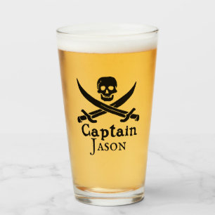 Gepersonaliseerde Pirate Captain Glass Cup Glas