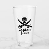 Gepersonaliseerde Pirate Captain Glass Cup Glas (Voorkant)