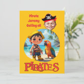 Gepersonaliseerde Pirate Caricature Design met Str Kaart (Staand voorkant)