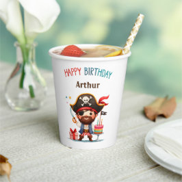 Gepersonaliseerde Pirate Happy Birthday Paper Cups Papieren Bekers