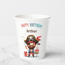Gepersonaliseerde Pirate Happy Birthday Paper Cups Papieren Bekers