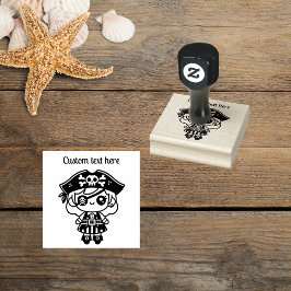 Gepersonaliseerde Pirate Meisje Rubberstempel