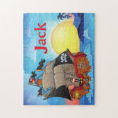 Gepersonaliseerde Pirate Ship Kindernaam Puzzel (Verticaal)
