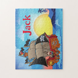 Gepersonaliseerde Pirate Ship Kindernaam Puzzel