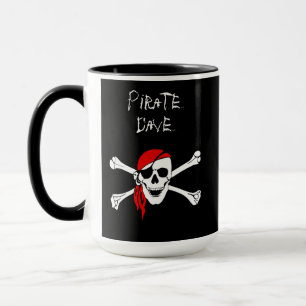 Gepersonaliseerde Pirate Skull Crossbones Coffee M Mok