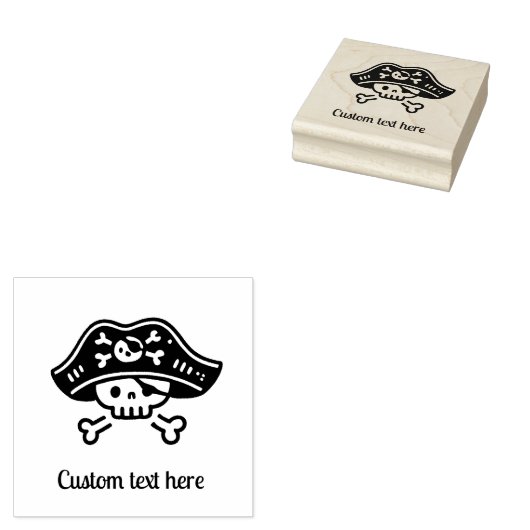 Gepersonaliseerde Pirate Skull Rubberstempel (Gestempeld)