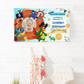 Gepersonaliseerde Pirate Verjaardag Party Banner F (Insitu)