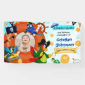 Gepersonaliseerde Pirate Verjaardag Party Banner F (Horizontaal)