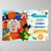 Gepersonaliseerde Pirate Verjaardag Party Banner F Poster (Voorkant)