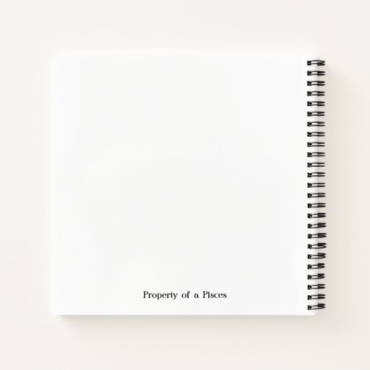 Gepersonaliseerde Pisces Art Deco Lady Notitieboek (Achterkant)