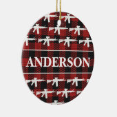 Gepersonaliseerde Pistool Eigenaar Plaid AR-15 Chr Keramisch Ornament (Rechts)