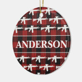 Gepersonaliseerde Pistool Eigenaar Plaid AR-15 Chr Keramisch Ornament (Links)