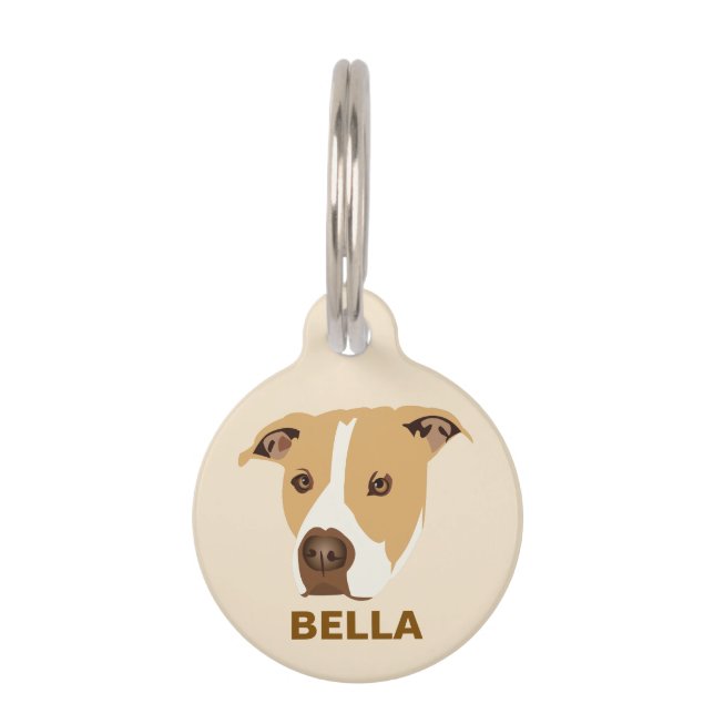 Gepersonaliseerde Pit Bull Dog Huisdierpenning (Voorkant)