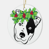 Gepersonaliseerde Pit Bull Kerstmis Keramisch Ornament (Links)