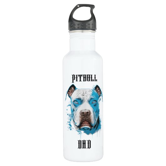 Gepersonaliseerde Pitbull Papa Waterfles (Voorkant)