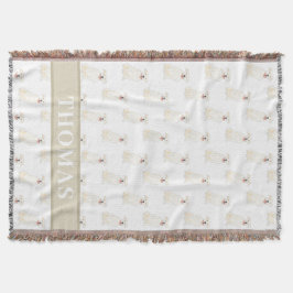 Gepersonaliseerde Pitbull Staffy (Wit)  Deken