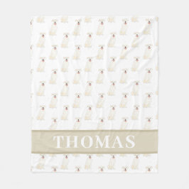 Gepersonaliseerde Pitbull Staffy (Wit)  Fleece Deken