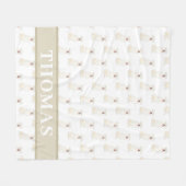 Gepersonaliseerde Pitbull Staffy (Wit) Fleece Deken (Voorkant (Horizontaal))