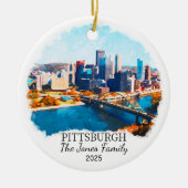 Gepersonaliseerde Pittsburgh Ornament, Kansas Gift Keramisch Ornament (Voorkant)