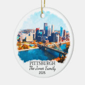 Gepersonaliseerde Pittsburgh Ornament, Kansas Gift Keramisch Ornament (Links)