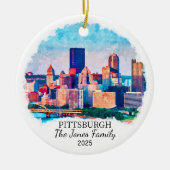 Gepersonaliseerde Pittsburgh Ornament, Pennsylvani Keramisch Ornament (Voorkant)
