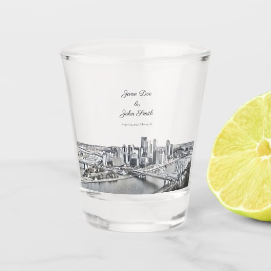 Gepersonaliseerde Pittsburgh Shot Glass Glas (Voorkant)