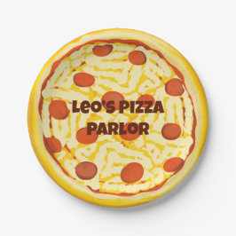 Gepersonaliseerde Pizza Parlor Pizzeria Party Papieren Bordje