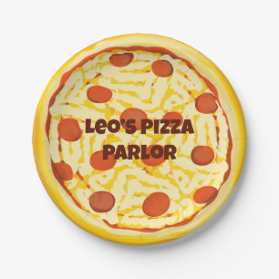 Gepersonaliseerde Pizza Parlor Pizzeria Party Papieren Bordje