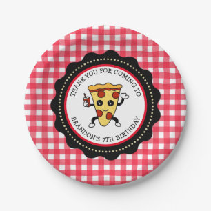Gepersonaliseerde Pizza Party Verjaardag Papieren Bordje