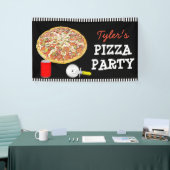 Gepersonaliseerde Pizza Party Verjaardagsfeestbann Spandoek (Beurs)