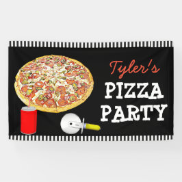 Gepersonaliseerde Pizza Party Verjaardagsfeestbann Spandoek