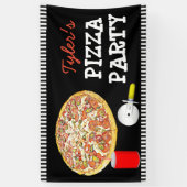 Gepersonaliseerde Pizza Party Verjaardagsfeestbann Spandoek (Verticaal)
