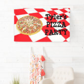 Gepersonaliseerde Pizza Party Verjaardagsfeestbann Spandoek (Insitu)