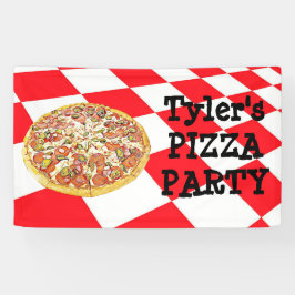 Gepersonaliseerde Pizza Party Verjaardagsfeestbann Spandoek