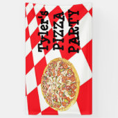 Gepersonaliseerde Pizza Party Verjaardagsfeestbann Spandoek (Verticaal)