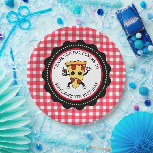 Gepersonaliseerde Pizza Party Verjaardagspapier Bo Papieren Bordje (Feest)