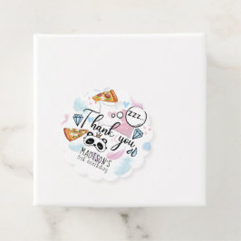 Gepersonaliseerde Pizza & Pyjama Slumber Party Bedankjes Labels