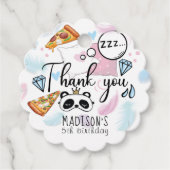 Gepersonaliseerde Pizza & Pyjama Slumber Party Bedankjes Labels (Voorkant)