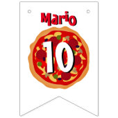 Gepersonaliseerde pizza Verjaardagsfeestje bunting Vlaggetjes (Tweede vlag)