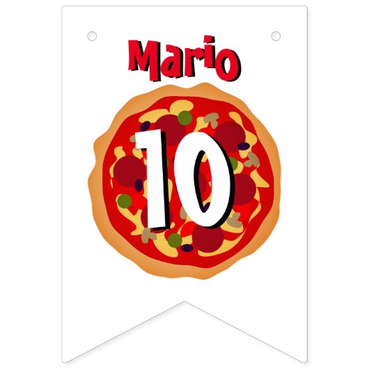 Gepersonaliseerde pizza Verjaardagsfeestje bunting Vlaggetjes (Tweede vlag)