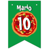 Gepersonaliseerde pizza Verjaardagsfeestje bunting Vlaggetjes (Eerste vlag)